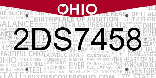 2DS7458 Ohio License Plate