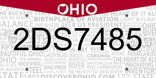 2DS7485 Ohio License Plate