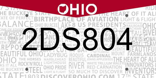 2DS804 Ohio License Plate