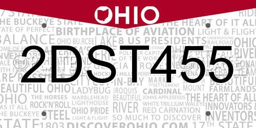 2DST455 Ohio License Plate