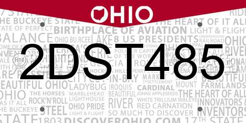 2DST485 Ohio License Plate