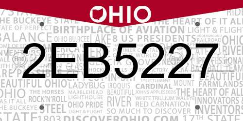 2EB5227 Ohio License Plate