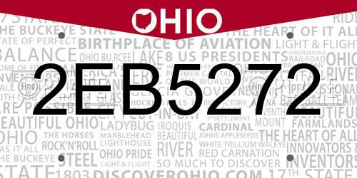 2EB5272 Ohio License Plate