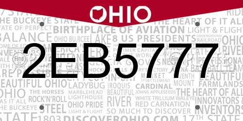 2EB5777 Ohio License Plate