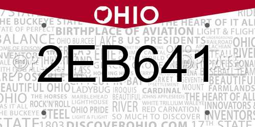 2EB641 Ohio License Plate