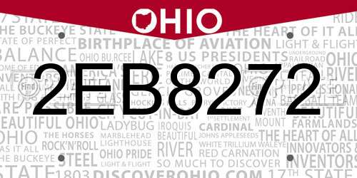 2EB8272 Ohio License Plate