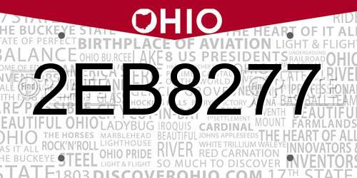 2EB8277 Ohio License Plate