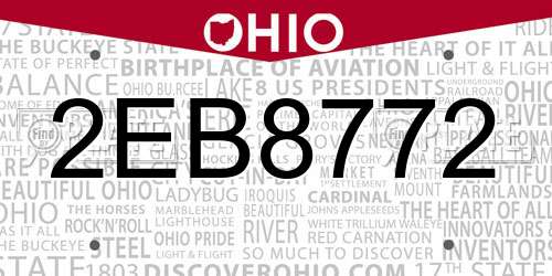 2EB8772 Ohio License Plate