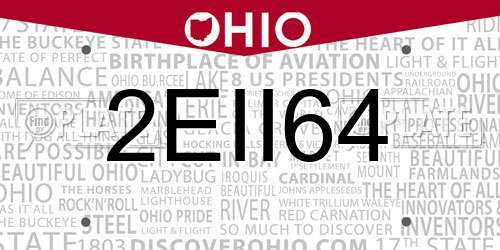 2EII64 Ohio License Plate