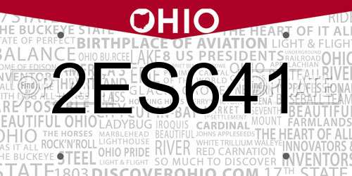 2ES641 Ohio License Plate