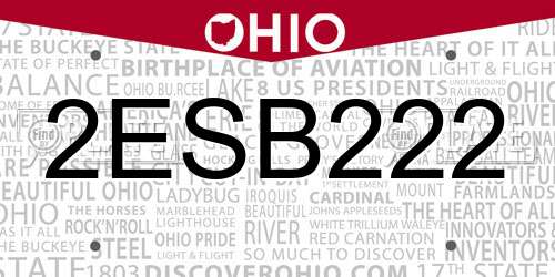 2ESB222 Ohio License Plate