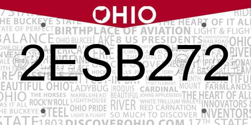 2ESB272 Ohio License Plate