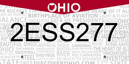 2ESS277 Ohio License Plate