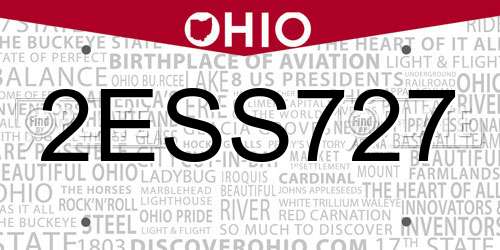 2ESS727 Ohio License Plate