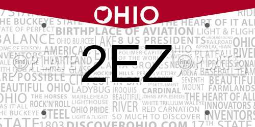 2EZ Ohio License Plate