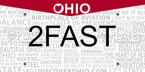2FAST Ohio License Plate