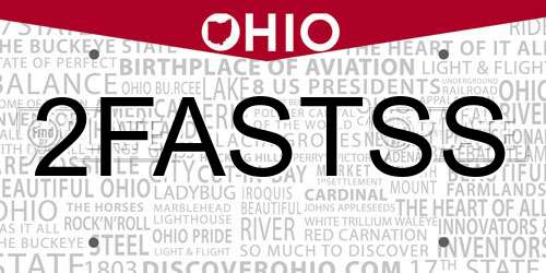 2FASTSS Ohio License Plate