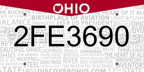 2FE3690 Ohio License Plate