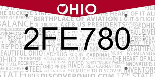 2FE780 Ohio License Plate