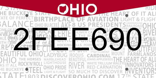 2FEE690 Ohio License Plate