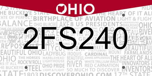 2FS240 Ohio License Plate