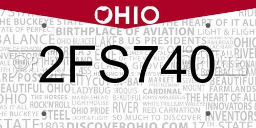 2FS740 Ohio License Plate