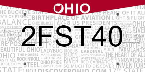 2FST40 Ohio License Plate