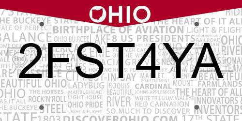 2FST4YA Ohio License Plate