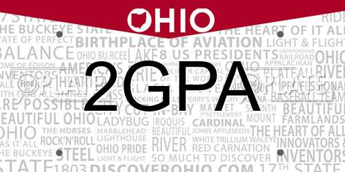 2GPA Ohio License Plate