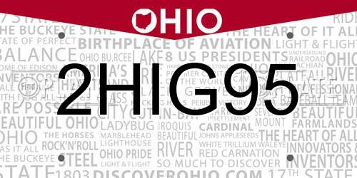 2HIG95 Ohio License Plate