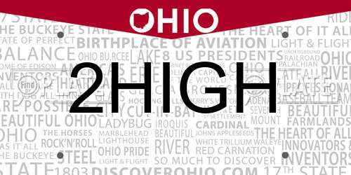 2HIGH Ohio License Plate