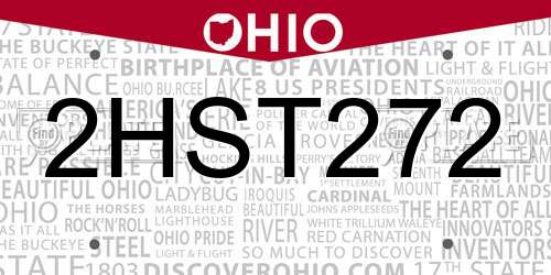 2HST272 Ohio License Plate