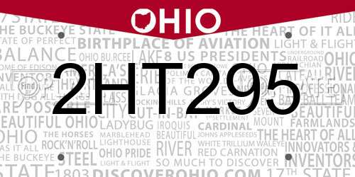 2HT295 Ohio License Plate