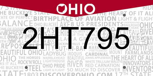 2HT795 Ohio License Plate