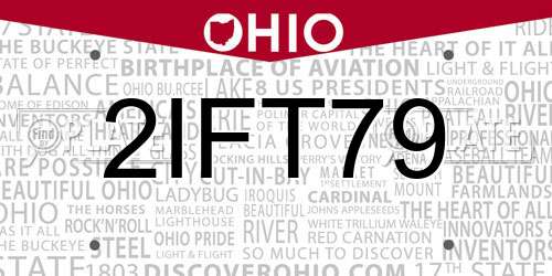 2IFT79 Ohio License Plate