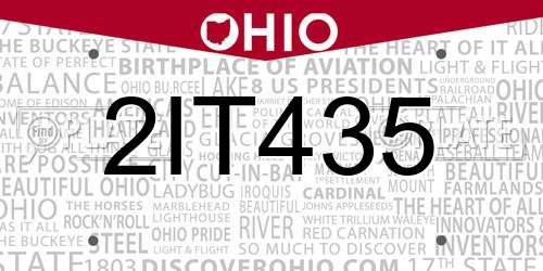 2IT435 Ohio License Plate