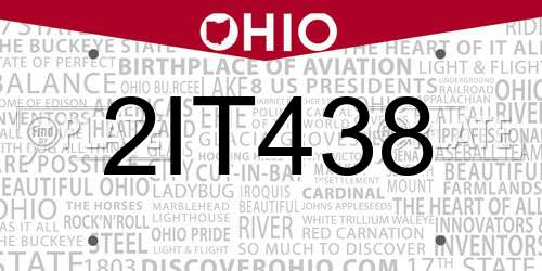 2IT438 Ohio License Plate