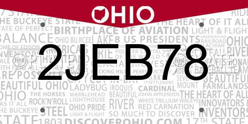 2JEB78 Ohio License Plate