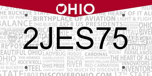 2JES75 Ohio License Plate