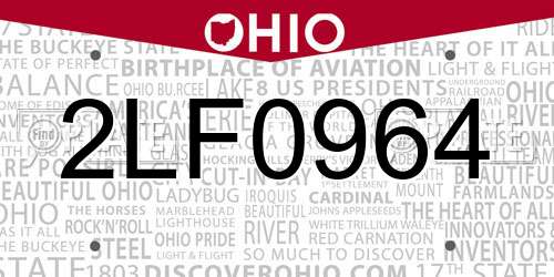 2LF0964 Ohio License Plate