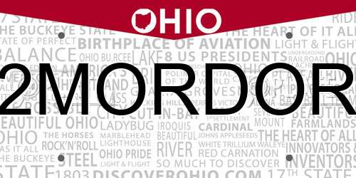 2MORDOR Ohio License Plate