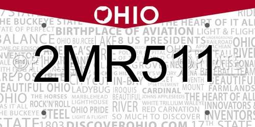 2MR511 Ohio License Plate