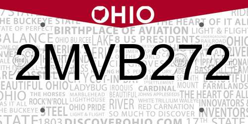2MVB272 Ohio License Plate