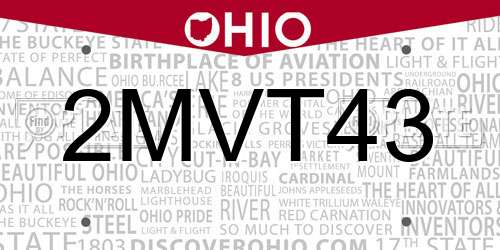 2MVT43 Ohio License Plate