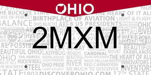 2MXM Ohio License Plate