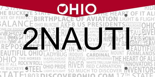 2NAUTI Ohio License Plate