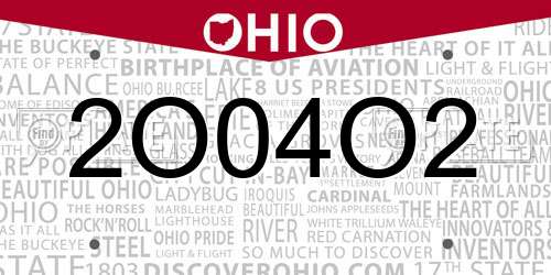 2O04O2 Ohio License Plate