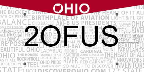 2OFUS Ohio License Plate
