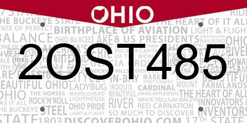 2OST485 Ohio License Plate