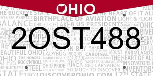 2OST488 Ohio License Plate